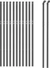 A set of dark gray metal fence posts arranged vertically against a white background. Produktbild-Vorschau