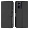 A black flip case for a smartphone is shown from the front and back. Produktbild-Vorschau