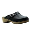 Damen Holzclogs aus Echtleder Schwarz – Bequeme Produktbild-Vorschau 2