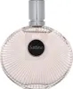 A perfume bottle with a silver cap and a round black label with the word "Satine" written on it. Voir les images du produit