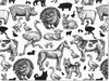 MuchoWow® Mauspad Mousepad Muster - Tiere - Schwarz und Produktbild-Vorschau 1
