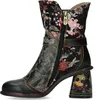 Laura Vita Damen Stiefelette Leder florales Muster Produktbild-Vorschau 6