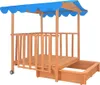 vidaXL Kinderspielhaus mit Sandkasten Tannenholz Blau UV50 Produktbild-Vorschau 6