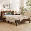 COSTWAY Postel 200x140cm, plošinová postel s LED Náhled obrázku produktu 2