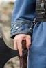 Wikinger Tunika mit Echtleder Applikationen - Dunkelblau M Produktbild-Vorschau 5