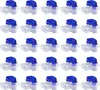 A grid of identical electrical wire connectors with blue tops and clear plastic bases, arranged on a white background. Anteprima dell’immagine prodotto