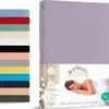 Jersey Spannbettlaken 140x200 cm 100% Baumwolle Flieder Produktbild-Vorschau 1