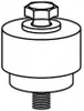 A line drawing of a hole saw attachment for a faucet. Produktbild-Vorschau