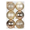 Weihnachtskugeln Kunststoff 8cm mit Glitzer 6er Set - Produktbild-Vorschau 1