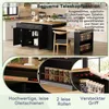 Flieks îlot de cuisine avec table à manger extensible, plan Voir les images du produit 8