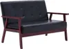 vidaXL 2-Sitzer-Sofa Schwarz Kunstleder Produktbild-Vorschau 2