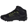 A single black hiking boot with yellow accents is shown from the side against a white background. Produktbild-Vorschau