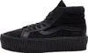 A side profile of a black Vans Sk8-hi Reissue 3 Platform Lx sneaker. Voir les images du produit