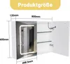 Armadio a specchio per bagno con illuminazione 80x16x60cm Anteprima dell’immagine prodotto 3