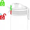 Diagram showing the locking mechanism of a water bottle. Produktbild-Vorschau