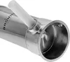 Close-up of a stainless steel sausage stuffer with a white plastic tube. Produktbild-Vorschau