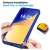 Hands are shown installing a blue phone case onto a smartphone. Produktbild-Vorschau