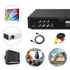 A collage of images showing a DVD player, its connections, and various display devices like TVs and a projector. Náhled obrázku produktu