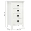 vidaXL Sideboard Hill Range Blanc 46×35×80 cm Pin massif Voir les images du produit 13
