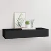 vidaXL Nástenná polica so zásuvkou čierna 60x23,5x10 cm MDF Náhľad obrázku produktu 2