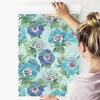 10m VLIES TAPETE Rolle Blaue Windrosen Blüten Blumen Floral Produktbild-Vorschau 4