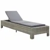 vidaXL Sonnenliege mit Auflage Grau Poly Rattan Produktbild-Vorschau 1