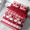 Winter Bettwäsche 200x220 cm Wichtel Christmas kariert rot Produktbild-Vorschau 4