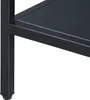 A close-up view of the black metal leg and shelf of a table. Podgląd zdjęcia produktu