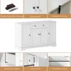 A collage of images showcasing a white sideboard with close-ups of its features. Náhľad obrázku produktu