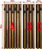 Three modular wooden wall coat racks with black hooks, labeled A, B, and C, with dimensions indicated. Náhled obrázku produktu