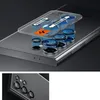 A 3D rendering of a smartphone camera lens protector with diagrams showing its installation. Produktbild-Vorschau