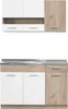 Homestyle4u Küche Küchenzeile Küchenblock Eiche Holz Weiß Produktbild-Vorschau 4