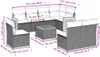 vidaXL 9-tlg. Garten-Sofagarnitur mit Kissen Grau Poly Produktbild-Vorschau 3