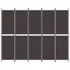 vidaXL 5-tlg. Paravent Braun 250x200 cm Stoff Produktbild-Vorschau 3