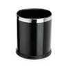 A black waste bin with a silver rim, shown against a white background. Anteprima dell’immagine prodotto
