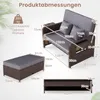 COSTWAY Chaise longue de jardin 3 en 1 en polyrotin, chaise Voir les images du produit 3