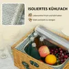 Wiklinowy kosz piknikowy Outsunny dla 2 osób z komorą Podgląd zdjęcia produktu 5