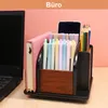 Drehbarer Schreibtisch Organizer aus Holz,6 Fach Produktbild-Vorschau 5