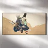 Leinwand Wanduhr Wandkunst Uhr 60x30 Malerei Mann Samurai Produktbild-Vorschau 2