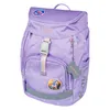 A purple backpack with colorful polka dots and unicorn and flamingo patches. Anteprima dell’immagine prodotto