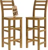 Two wooden bar stools are shown against a white background. Anteprima dell’immagine prodotto