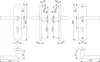 Technical drawing of a door handle set with dimensions. Produktbild-Vorschau