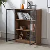 MERAX Vitrine en verre Sideboard avec éclairage LED et 3 Voir les images du produit 12