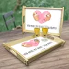 Mr. & Mrs. Panda Tablett Faultiere Herz - Weiß - Geschenk, Produktbild-Vorschau 2