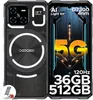 A marketing image of a smartphone, showing both the front and back, with feature callouts. Podgląd zdjęcia produktu