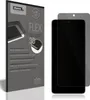 A product package for a screen protector is shown next to a smartphone with a screen protector applied. Produktbild-Vorschau