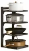 Regał organizer na garnki kuchenny czarny 52x27x23cm Podgląd zdjęcia produktu 1
