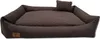 A brown dog bed with a small pillow on a white background. Produktbild-Vorschau