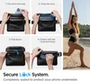 Collage showing how to use a waterproof pouch and a woman using it on the beach. Produktbild-Vorschau