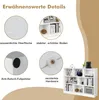 Collage of close-up details of a white bookshelf and the bookshelf itself. Produktbild-Vorschau
